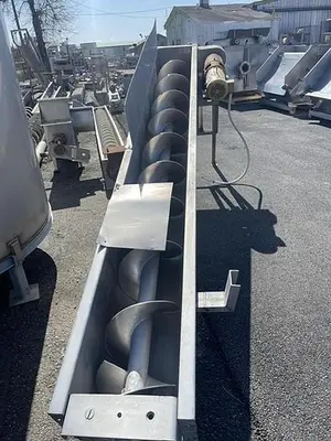 Conveyor, Screw, 14" x 25' Long, Stainless Steel, Incline Auger Screw, 5 HP, #5991703