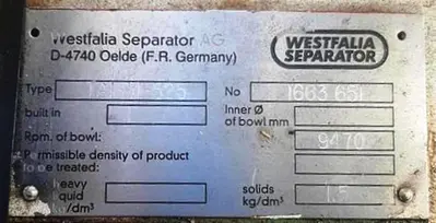 Westfalia TA 1-01-525 lab separator, SS.