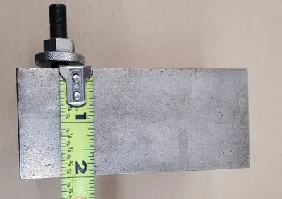 LATHE TOOLING QUICK CHANGE TOOL POST HOLDER 1" BORE, 2.25" WEDGE, 4.5"L X 3.5"W X 2"H.