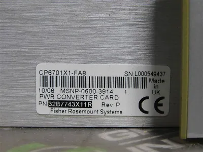 Fisher Rosemount CP6701X1-FA8 Provox Power Converter Card Rev. P Used