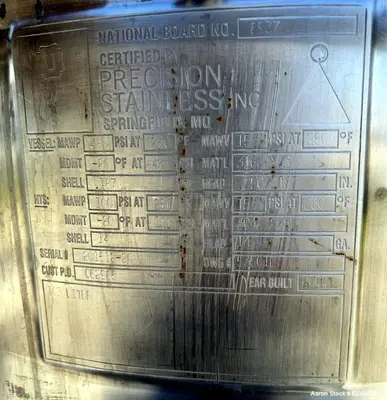 Precision Stainless Freeze/Thaw Vessel – 103 Liter, Used.