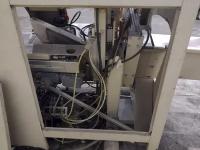 6" HIGH X 14" WIDE DIMTER  OPTICUT MODEL #S75 CROSS-CUT AUTOMATIC WOOD SAW, NEW 2003: STOCK #22923
