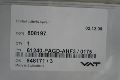 NEW VAT 61240-PAGD-AHF3/0175 CONTROL BUTTERFLY SYSTEM 61240PAGDAHF30175