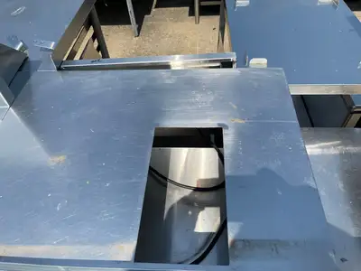 Used Southern Stainless Used 128" Stainless Steel Table Counter with Shelves - SS238 Food Prep Tables Illinois US | Falcon Restaurant Supply #1375931