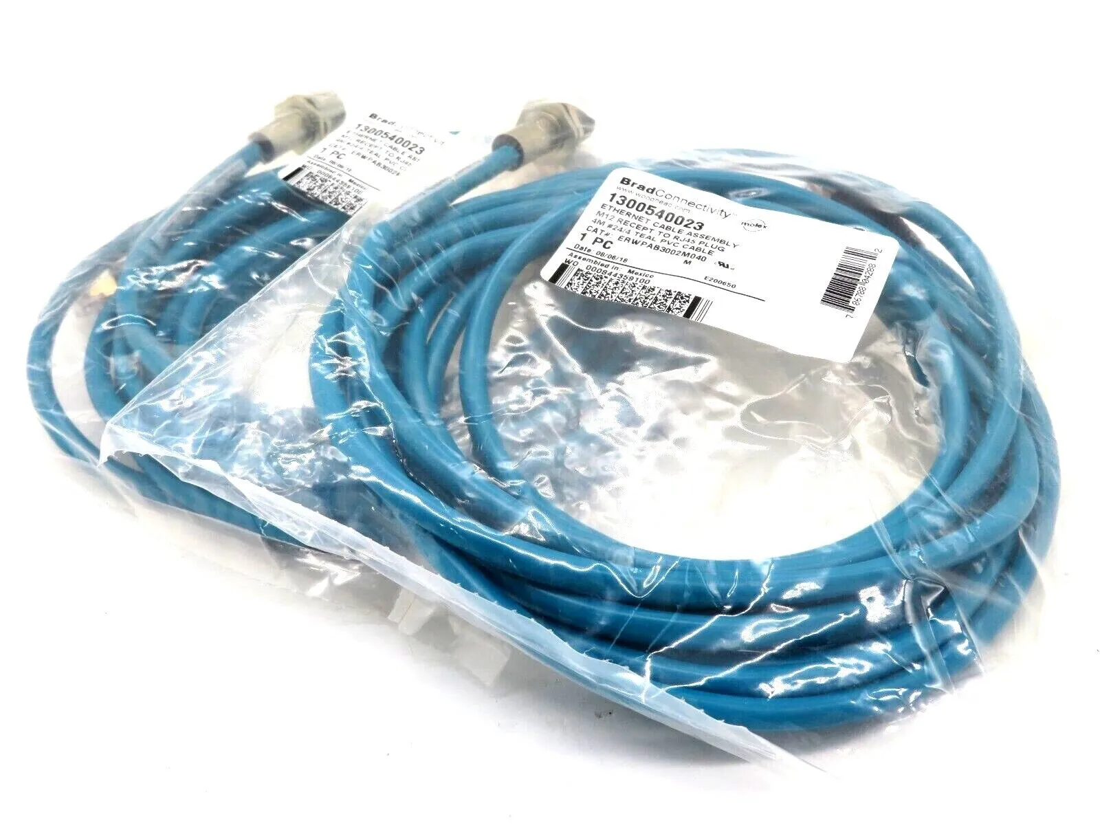 NEW LOT OF 2 MOLEX WOODHEAD ERWPAB3002M040 ETHERNET CABLE 1300540023