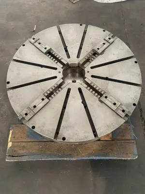 44" 4-JAW SELF CENTERING LATHE CHUCK. STOCK # 0998624.