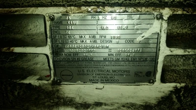 US Motors 75HP; 1190RPM; 460V; Frame: 445U E098B-Z07Z149R219M