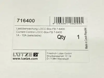 USED LÜTZE LOCC-BOX-FB 7-6400 ELECTRONIC CIRCUIT BREAKER 1-10A