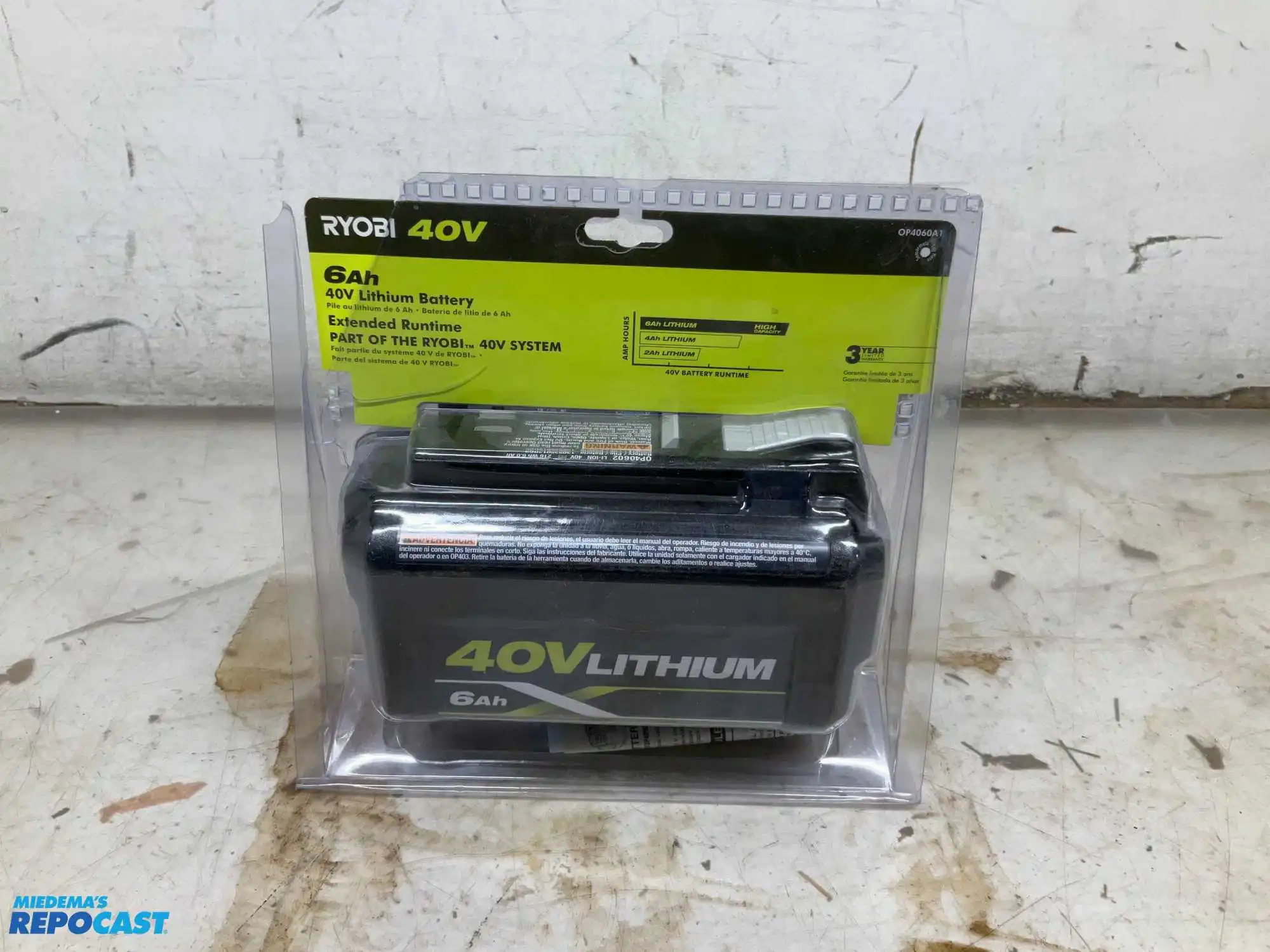 Ryobi OP4060A1 40V 6Ah Battery, New