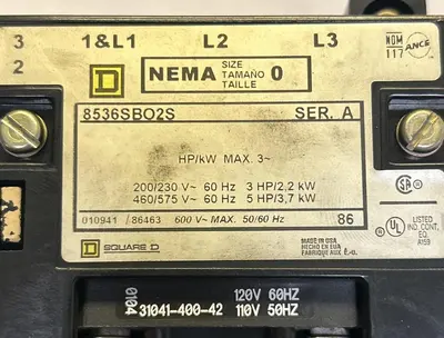 Used SQUARE D 8536SBO2S Industrial Controls Ohio US | Surplus Asset Holdings #1243222