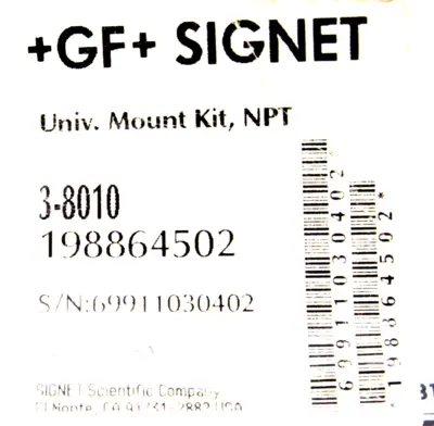 NEW GEORG FISCHER SIGNET 3-8010 UNIVERSAL MOUNTING KIT 38010
