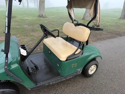 (1) 2019 E-Z-Go EFI golf cart with a Kawasaki gas engine, model 657061G01, includes canopy, fold-dow...