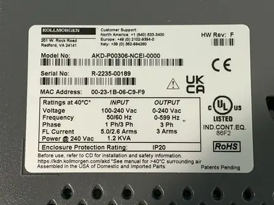 New | in-Stock KOLLMORGEN AKDP00306NCEI0000 Servo Drives Ohio US | HGR 24 #1290523