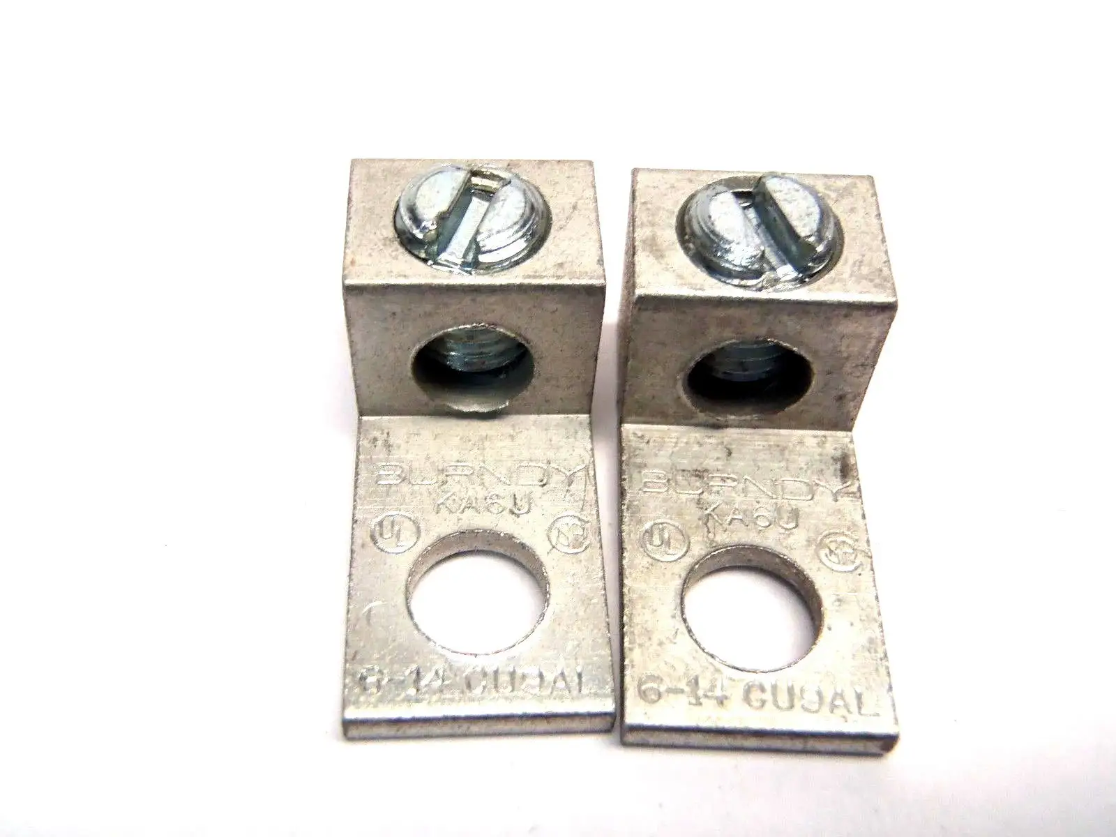 USED BURNDY 1.06" ALUMINUM MECHANICAL CONNECTOR LUG 6-14 AWG