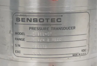 NEW SENSOTEC Z/882-07 PRESSURE TRANSDUCER 0+/-2 PSID, Z88207