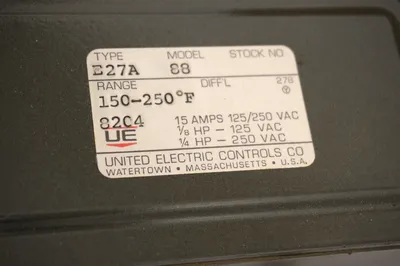 NEW UNITED ELECTRIC E27A-88 TEMPERATURE CONTROL E27A88