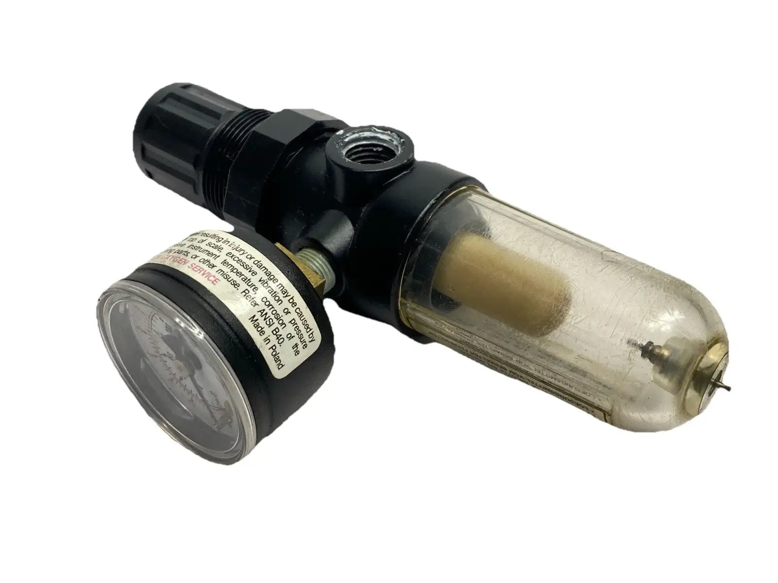 USED NORGREN PNEUMATIC FILTER REGULATOR 1/4" NPT