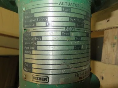 Fisher control valve type EZ, size 1", material wcb/316ss