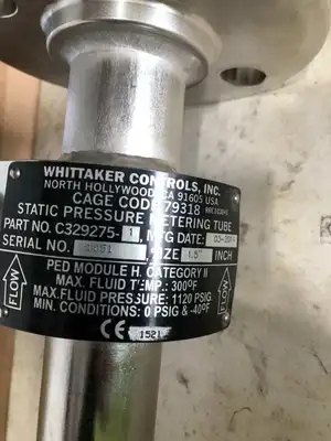 Meggitt Whittaker C329275-1 Static Pressure Metering Tube 1.5” 1120PSI
