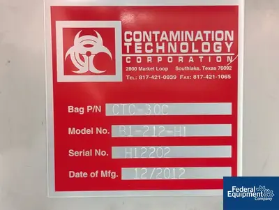 USED Contamination Control INC. Contamination Control Corp. BIBO UPLA Fliter, model B1-212-H1