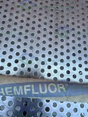 USED SANI-TECH 12" CHEMFLOUR FLUOROPOLYMER HOSE W/ 1/2" SANITARY FITTING