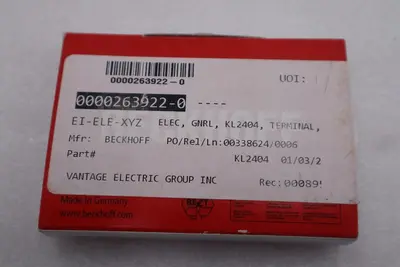 BECKHOFF KL2404 DIGITAL OUTPUT TERMINAL 2-WIRE 4-CHANNEL 4 OUTPUTS STOCK G936A