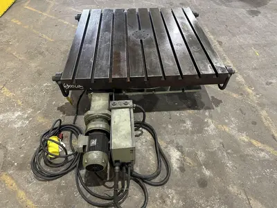 60" X 60" SHIBAURA MODEL #BFT-13CW2 T-SLOTTED ELECTRIC POWERED ROTARY TABLE: STOCK #19526