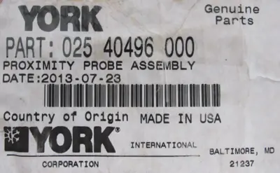 NEW YORK 025-40496-000 PROXIMITY PROBE 025-40496-001 025-40496-002 02540496000