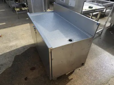 Used Falcon Restaurant Supply Used Stainless Steel Drain Board Under Counter Cabinet 48"x35"x24" - SS17 Underbar Equipment Illinois US | Falcon Restaurant Supply #1376491