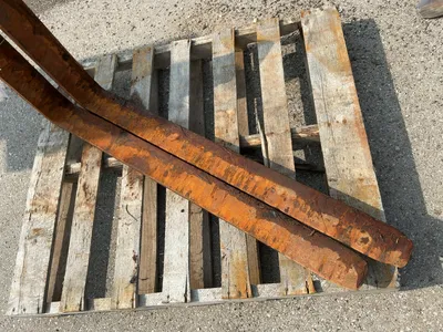 (2) Used 47-1/2” Long Forks for Telehandler, 2” pin holes, 4” wide