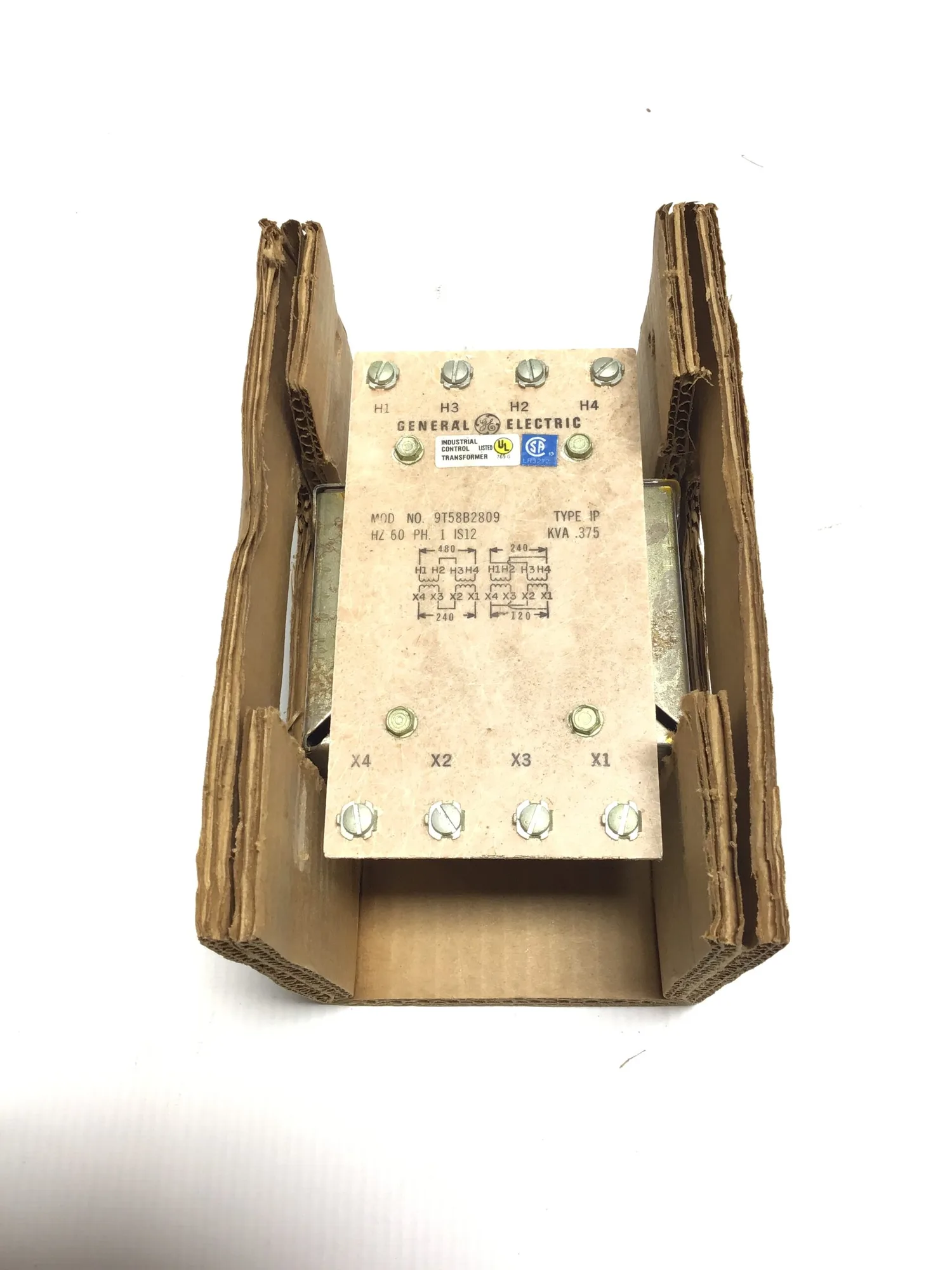 General Electric 9T58B2809 Dry Type Transformer kVA .375 Hz 60 PH 1 IS12