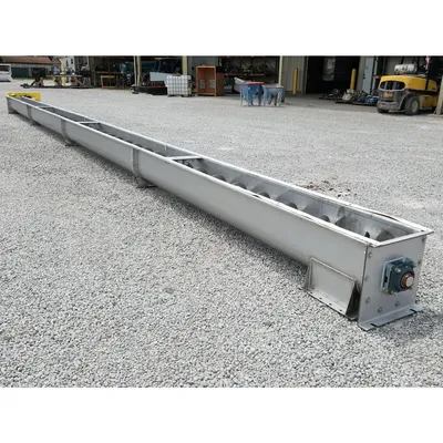 Used 14" Dia. X 48' L Stainless Steel Industrial Screw Auger Conveyor