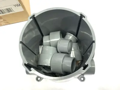 USED HUBBELL-KELLEMS ROUND FLUSH FLOORBOX, PVC, 3.00" MINIMUM DEPT OF POUR