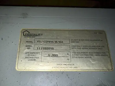 USED PENTALIFT 14.5SPTTL36364