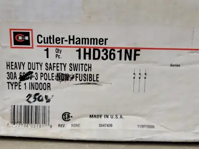 USED CUTLER-HAMMER 1HD361NF