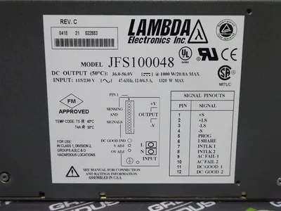Lambda Electronics JFS100048 Power Supply Module 36.0-56.0 VDC 20.8A New NIB