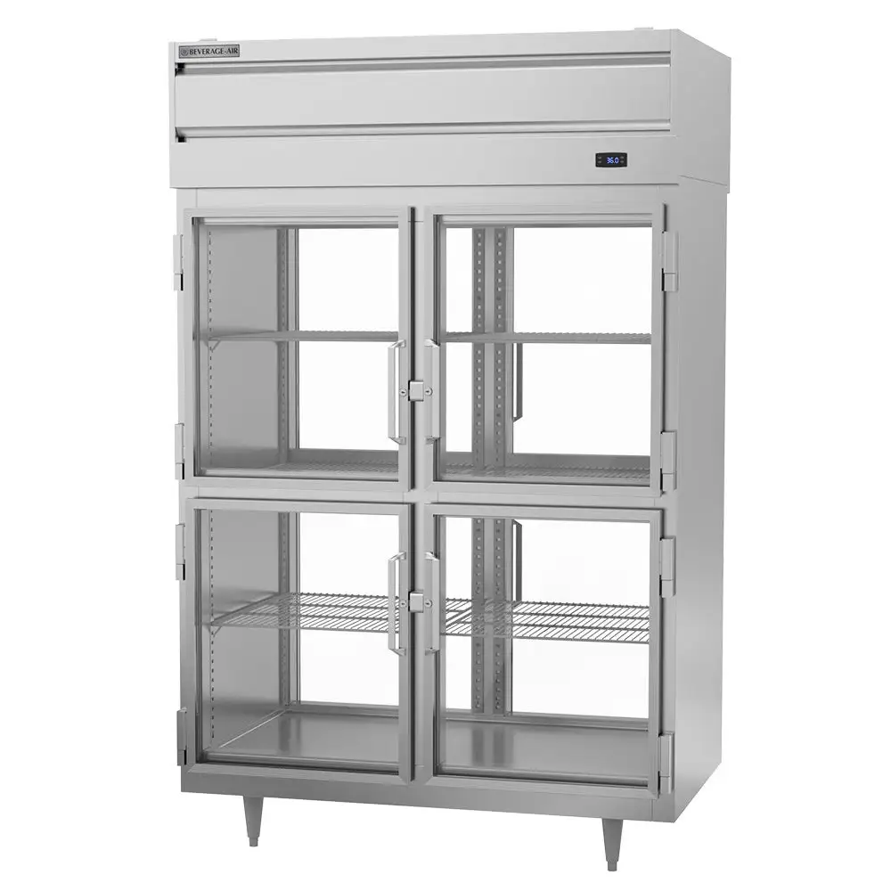Beverage-Air PRD2HC-1BHG 52" Two Section Pass Thru Refrigerator, (8) Left/right Hinge Glass Doors, 115v