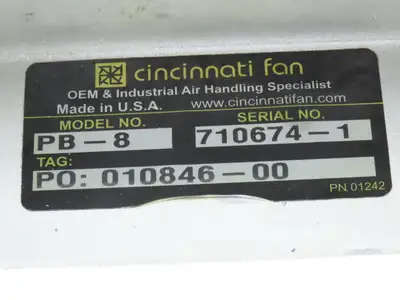 Used CINCINNATI FAN _UNKNOWN_ Centrifugal Blowers Indiana US | Arrow Industrial #1366514