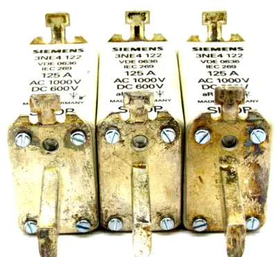 NEW LOT OF 3 SIEMENS 3NE4 122 SITOR FUSE 125A 3NE4122