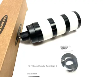 USED BANNER ENGINEERING 70MM BASIC TOWER LIGHT, 3-COLOR INDICATOR, BLACK HOUSE 814501
