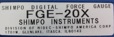NEW SHIMPO INSTRUMENTS FGE-20X DIGITAL FORCE GAUGE FGE20X