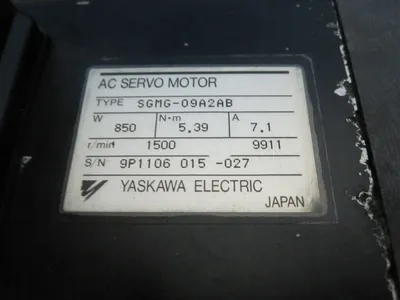 USED Yaskawa Electric Corporation SGMG-09A2AB