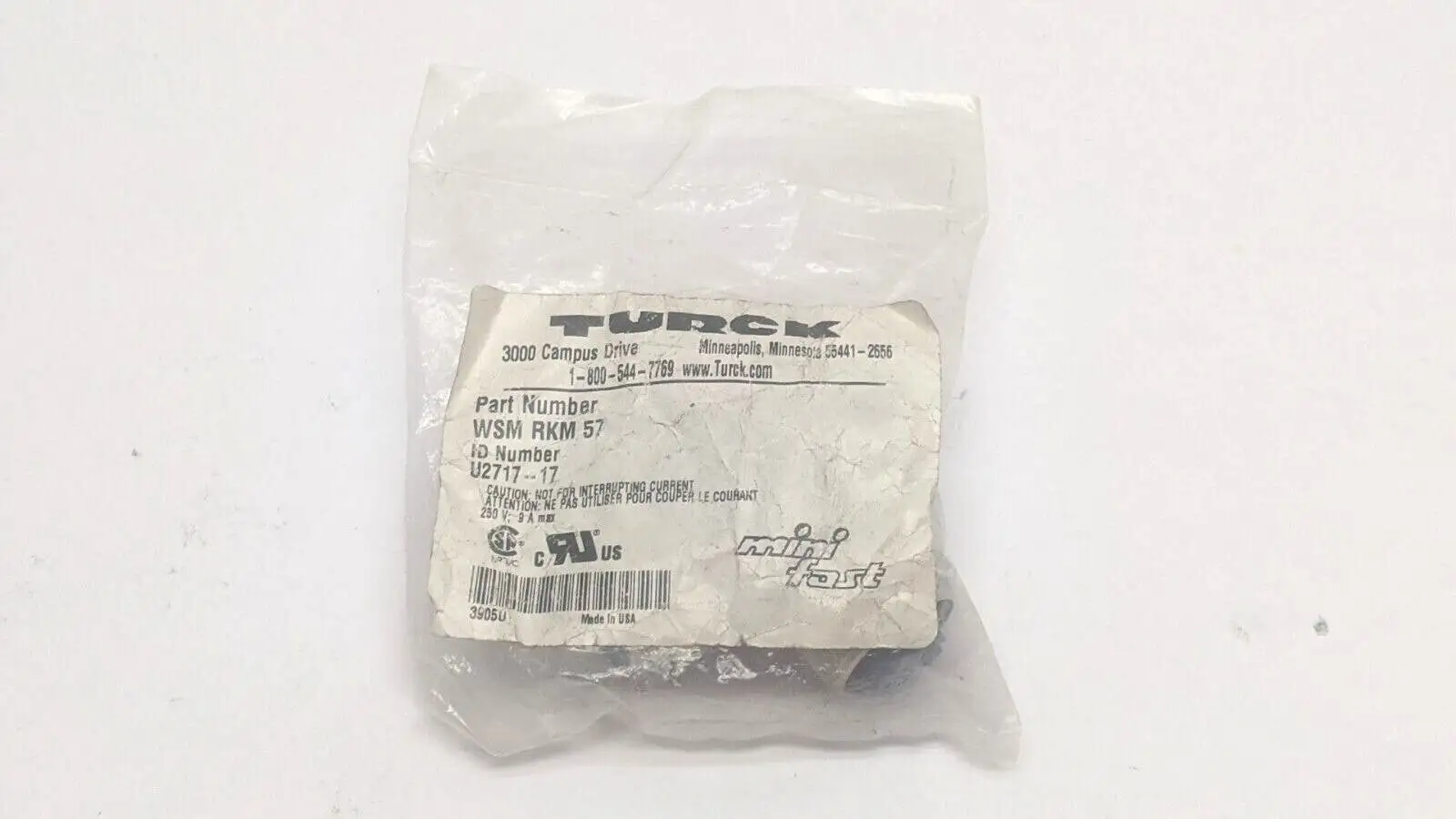 New | in-Stock Turck DeviceNet Connector Elbow minifast Male to Female 7/8" U2717-17 Electrical Fittings Michigan US | Maverick Industrial Sales #1402351