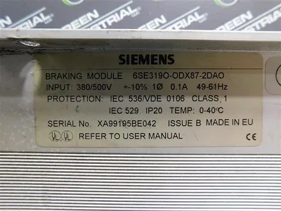 USED SIEMENS 6SE319O-ODX87-2DAO