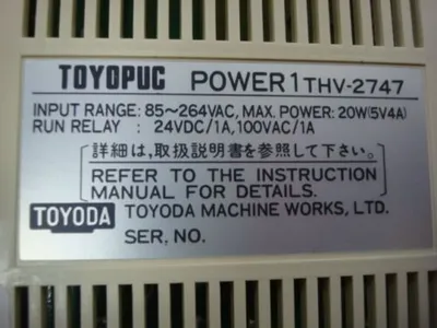 Toyoda Toyopuc THV-2747 Power1 Power Supply Module Used