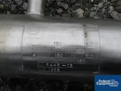 USED Allegheny Bradford 5 Sq Ft Allegheny Bradford Heat Exchanger, S/S, 150/150#