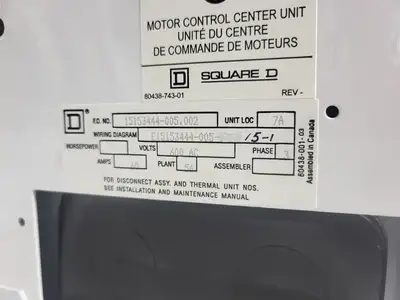 USED SQUARE D MODEL 6