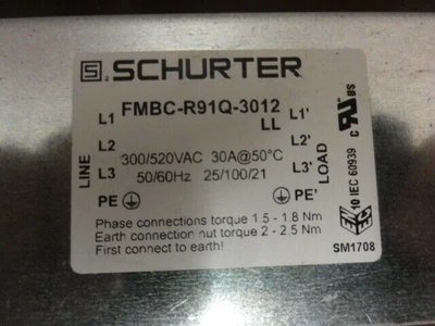Schurter Model #FMBC-R91Q-3012 Filter