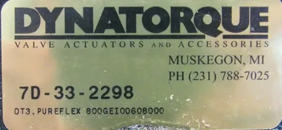 NEW DYNATORQUE 7D-33-2298 ACTUATOR VALVE 6" 800-06-LC-1-1-T-03 7D332298