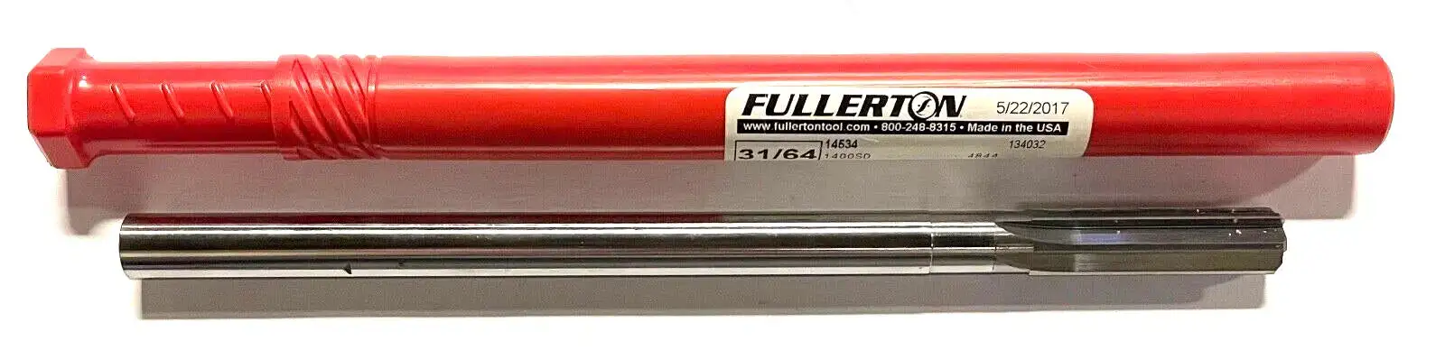Fullerton 31/64" Solid Carbide Chucking Reamer 6 Flute USA Made 14534